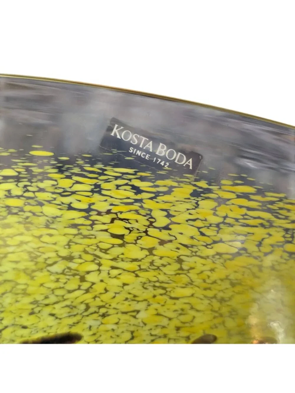 Vtg Kosta Boda Bertil Vallien by Satellite Yellow Art Glass Bowl 59372